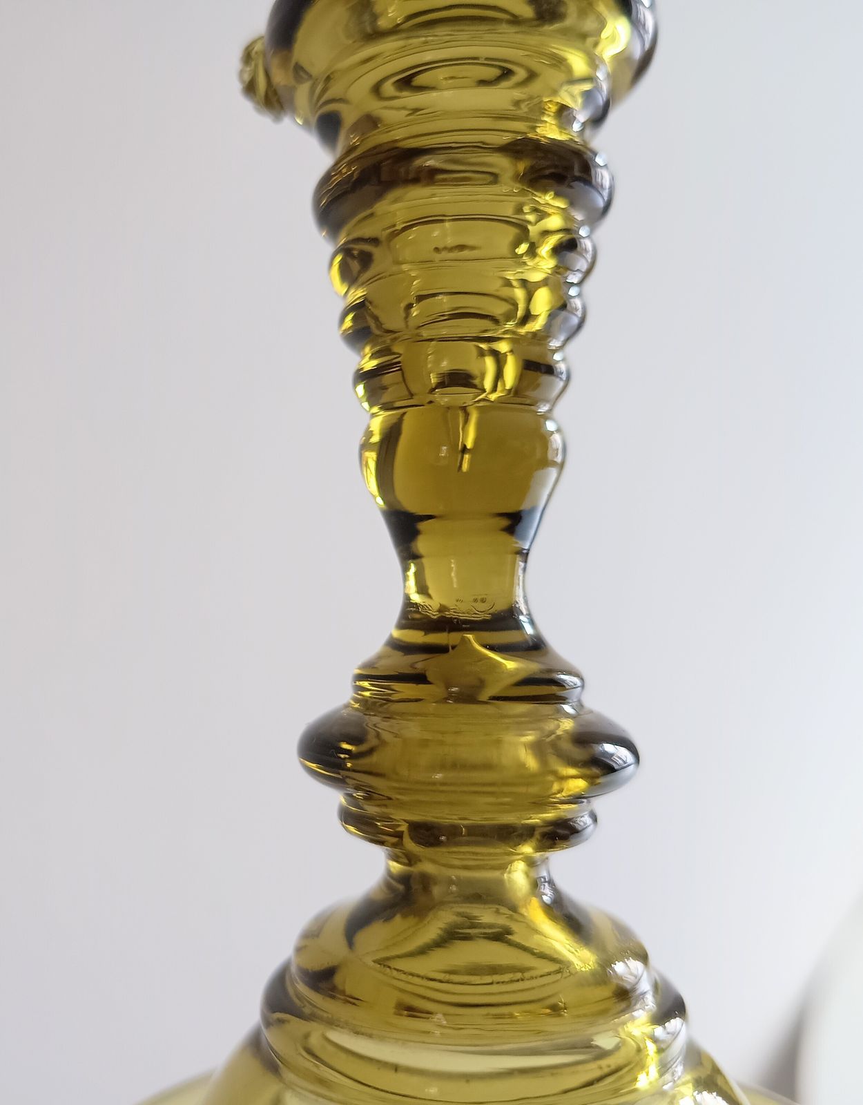 Antique Jugendstil Fritz Heckert Tall Stem Enamelled Drinking Glass   Olive Green, Renaissance Revival photo Home Decor