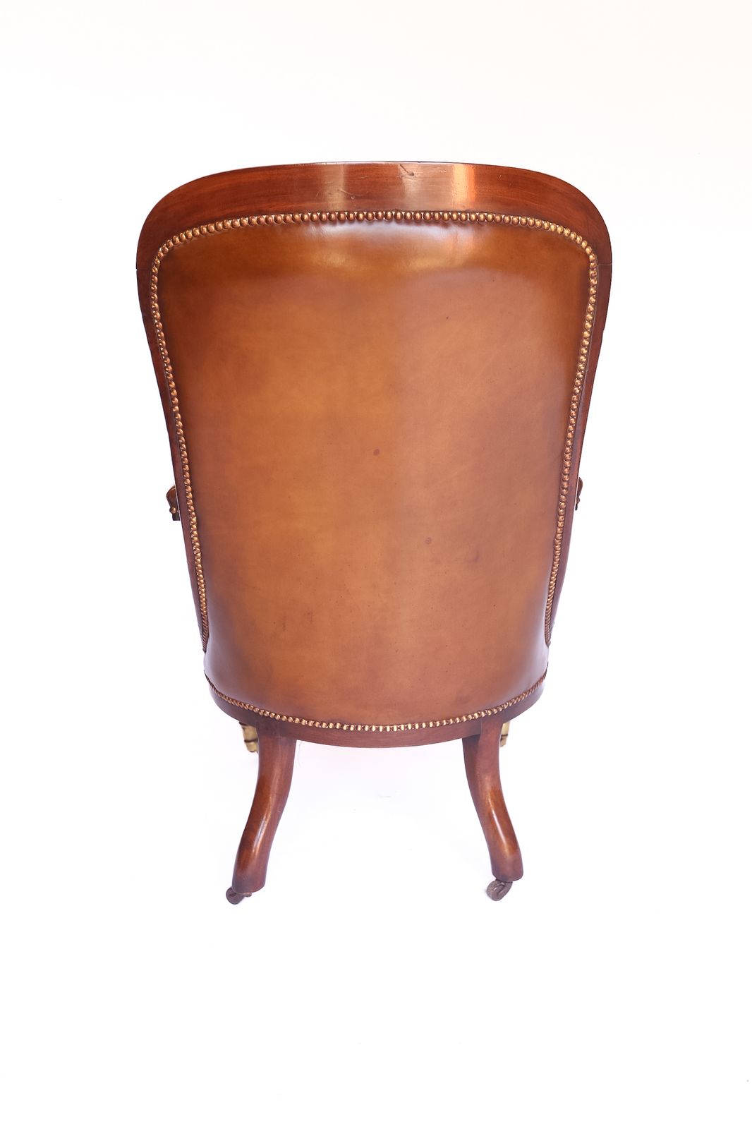 W1v Mahogany & Carved  Leather Library Chair photo 1350.0