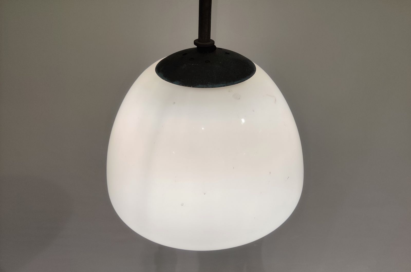 Antique Opaline Pendant Lights, 1930s photo vintage
