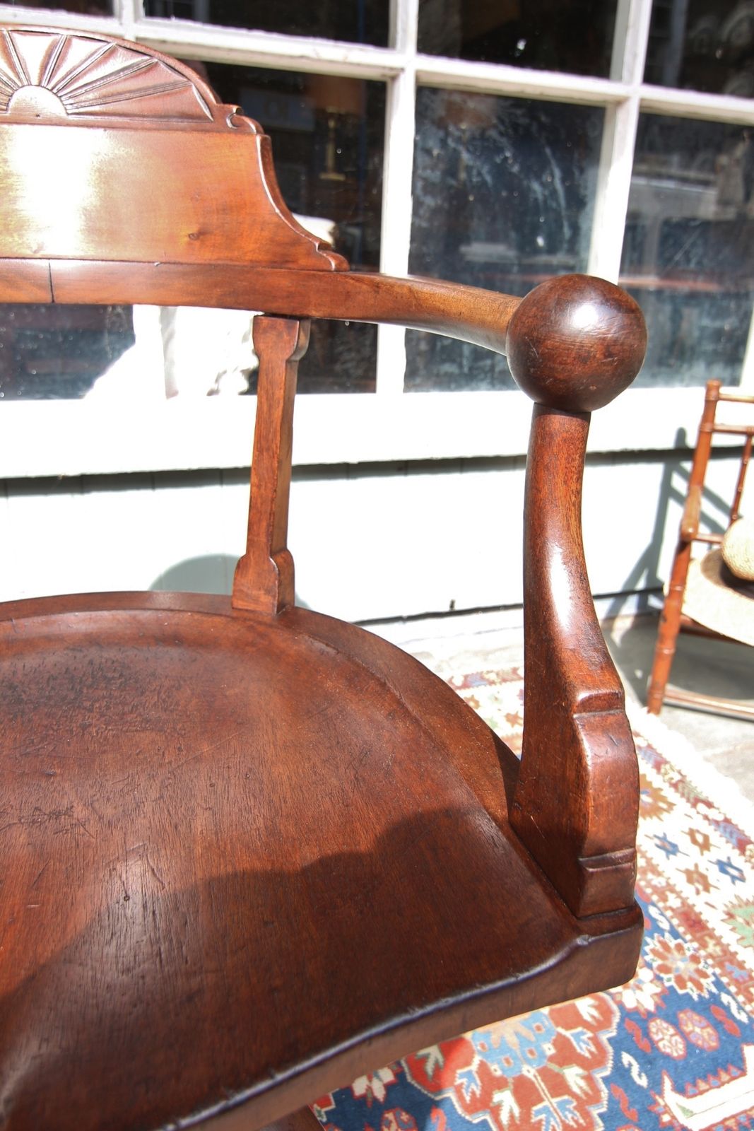 photo furniture William Birch Arts & Craft Swivel Mahogany Office Chair