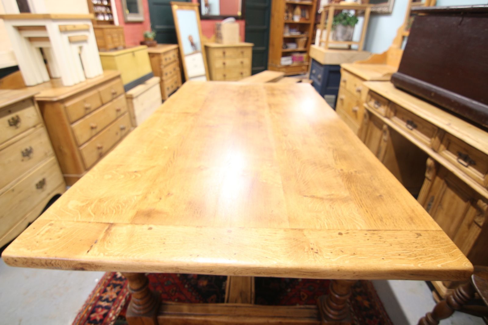 Golden Oak 6 8 Seater Refectory Table photo vintage