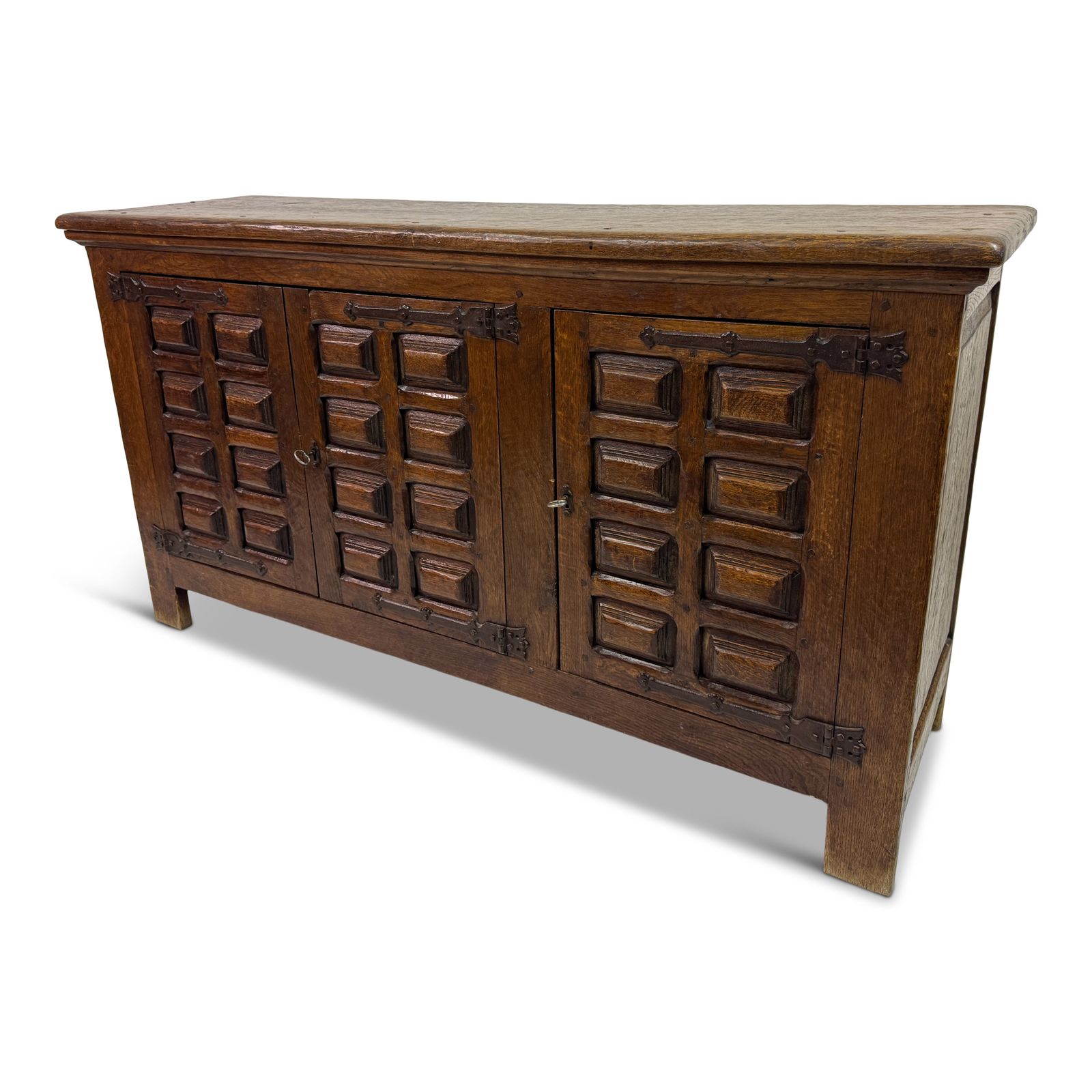 Mid Century Oak Sideboard In The Spanish Style, Probably Belgian, 1950s–1960s