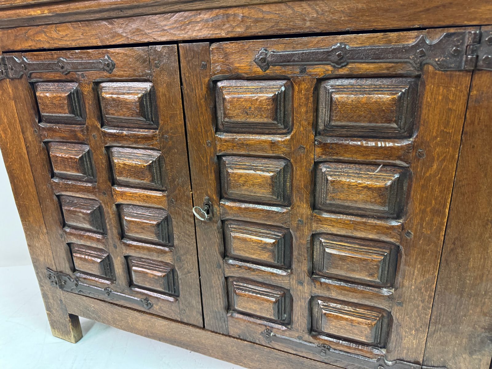 Mid Century Oak Sideboard In The Spanish Style, Probably Belgian, 1950s–1960s photo for sale