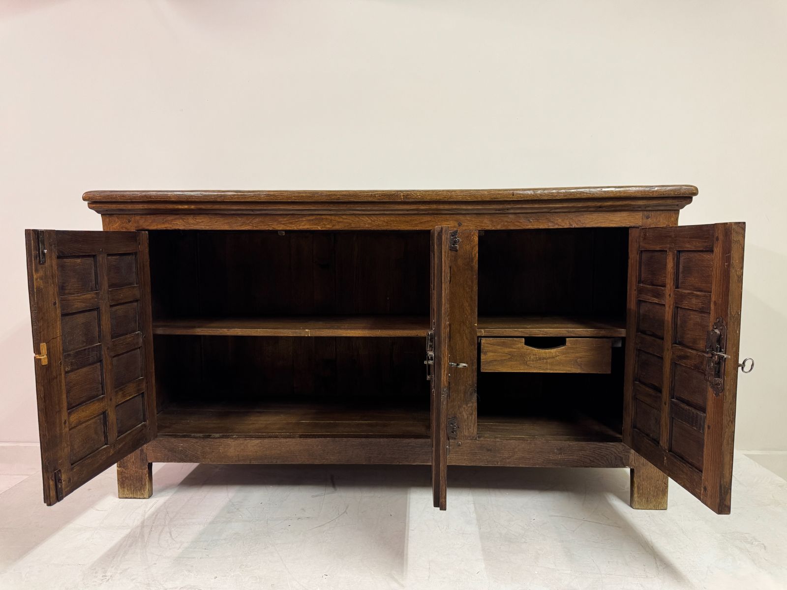3595.0 Mid Century Oak Sideboard In The Spanish Style, Probably Belgian, 1950s–1960s photo