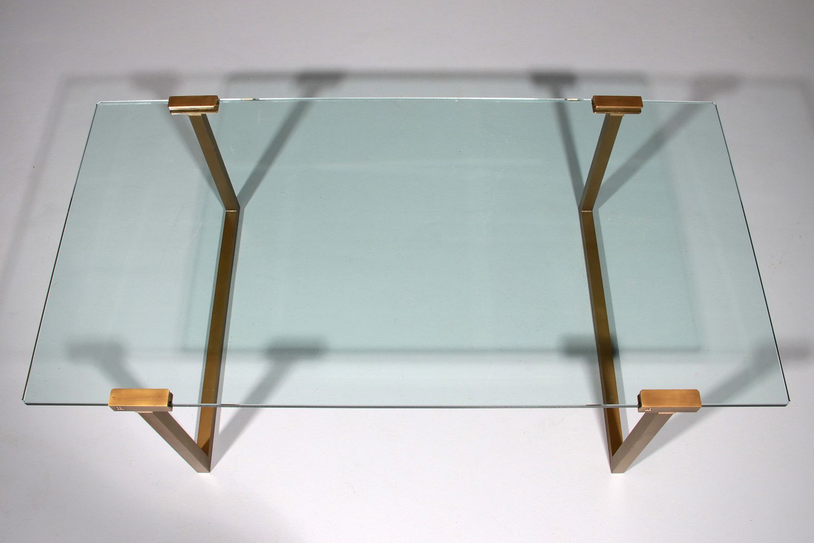 Salon Table Glass And Brass By Peter Ghyczy Model T54 1970 photo 895.0