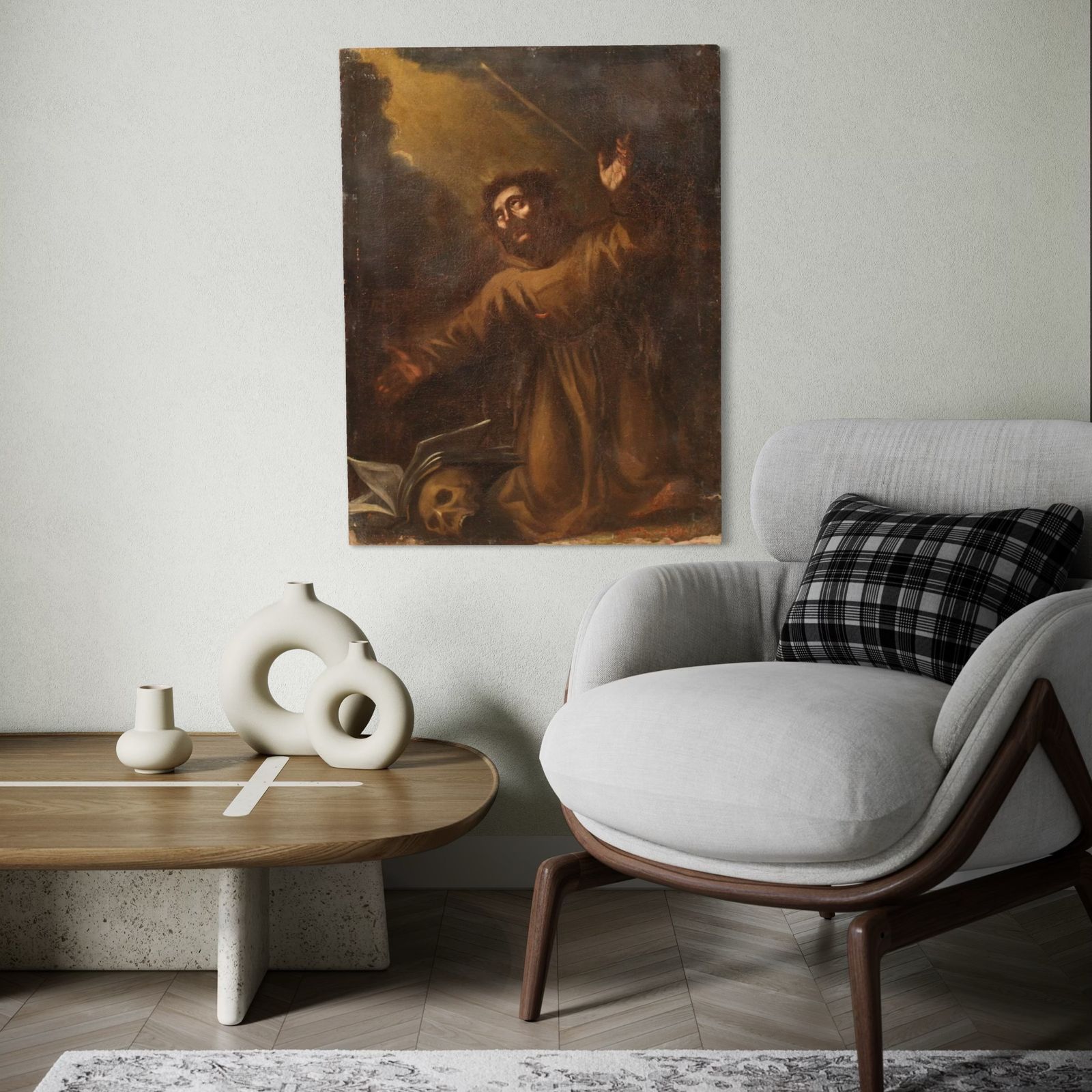 Art 17th Century Religious Painting, Saint Francis Of Assisi photo