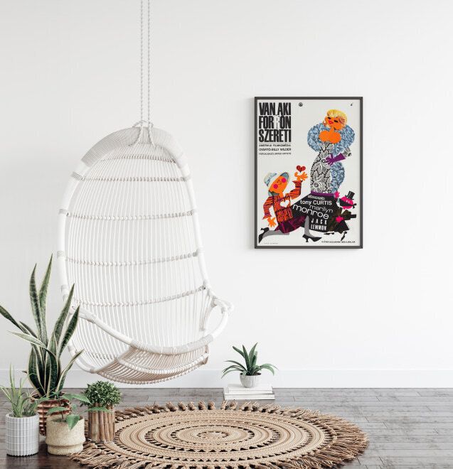 'Some Like It Hot' Original Vintage Movie Poster, Hungarian, 1965 photo Art