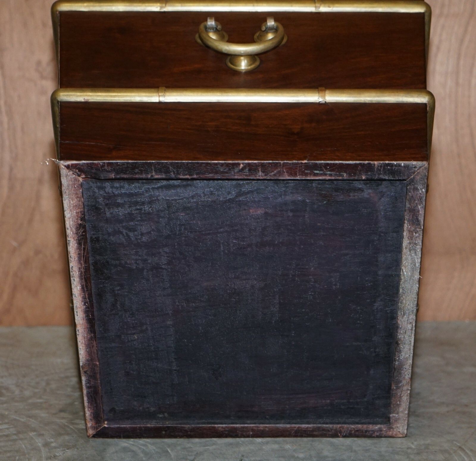 Home Decor Antique Georgian Mahogany & Brass Wine Bucket With Military Campaign Handles photo