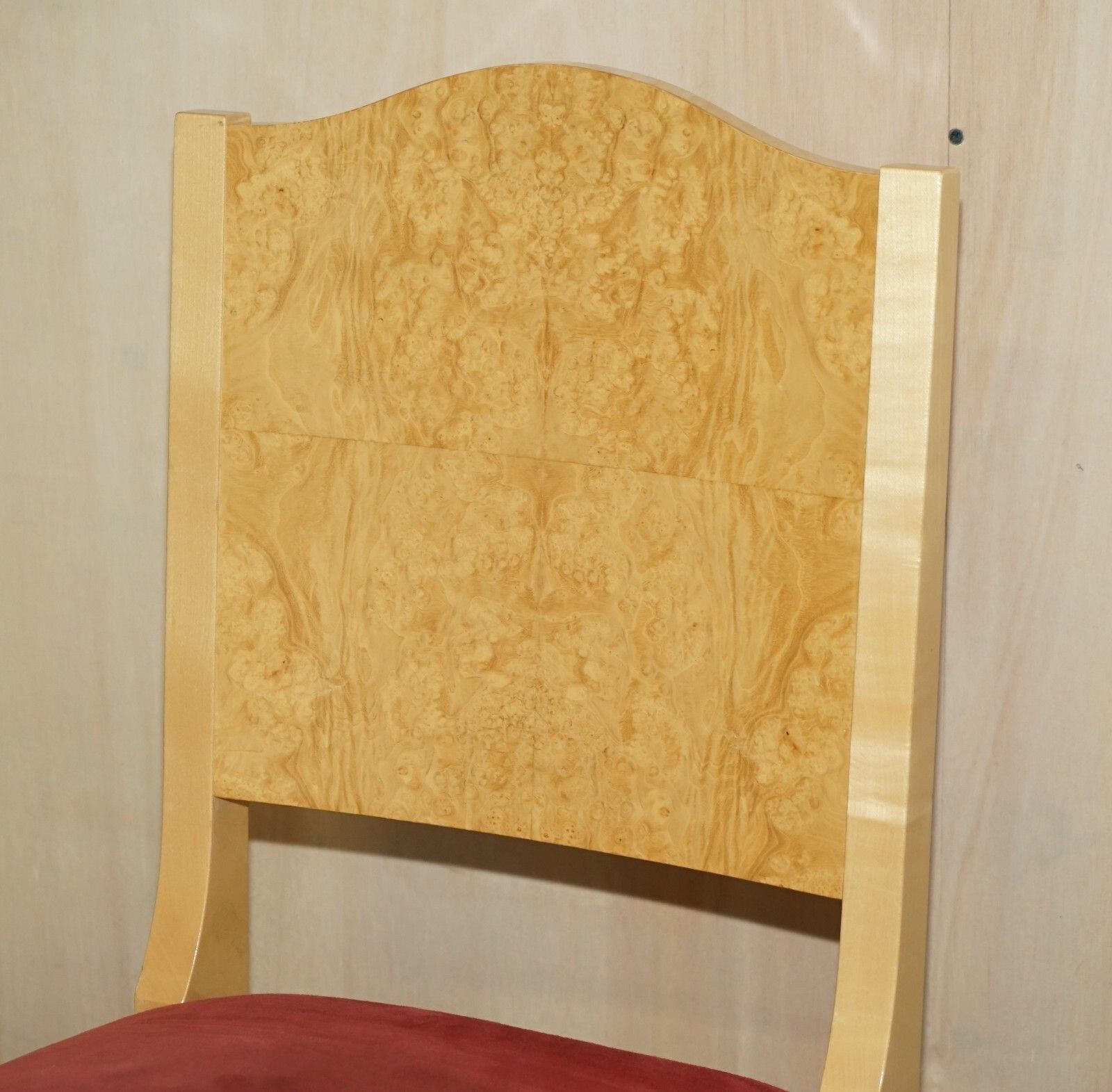 1850.0 Pair Of Viscount David Linley Sycamore Wood Pimlico Occasional Side Chairs photo