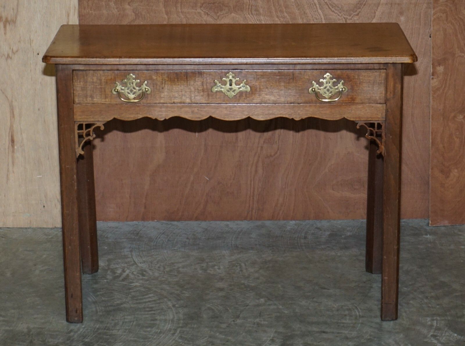 Antique George III Side Table Circa 1760 Very Heavy Mahogany Chippendale Carved photo furniture