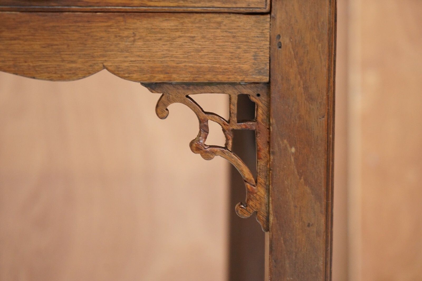 Antique George III Side Table Circa 1760 Very Heavy Mahogany Chippendale Carved photo vintage