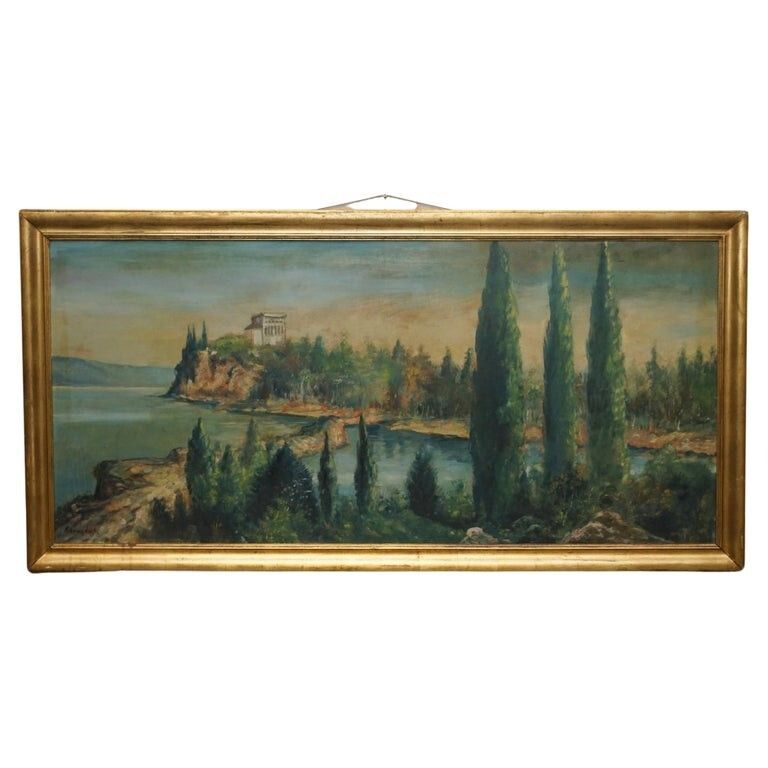 Huge Antique Flemish Oil Painting Signed A Apoeie Circa 1880 Rural Sea Scene