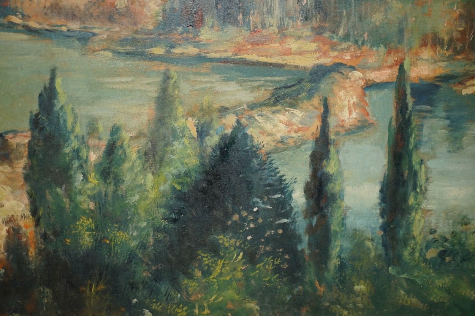 photo furniture Huge Antique Flemish Oil Painting Signed A Apoeie Circa 1880 Rural Sea Scene