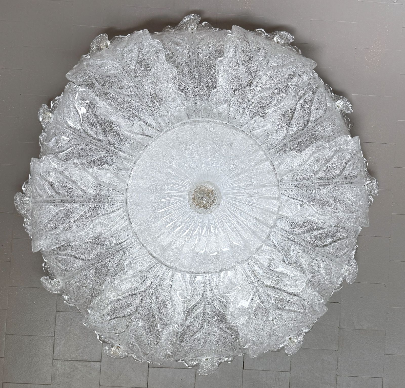 Italian Murano Glass Big Size Flush Mount Chandelier, 1970s photo furniture