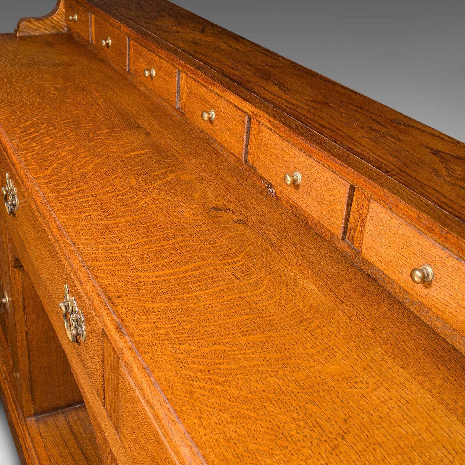 photo furniture Large Antique Dresser Base, English Oak, Sideboard, Buffet, Wine Rack, Edwardian