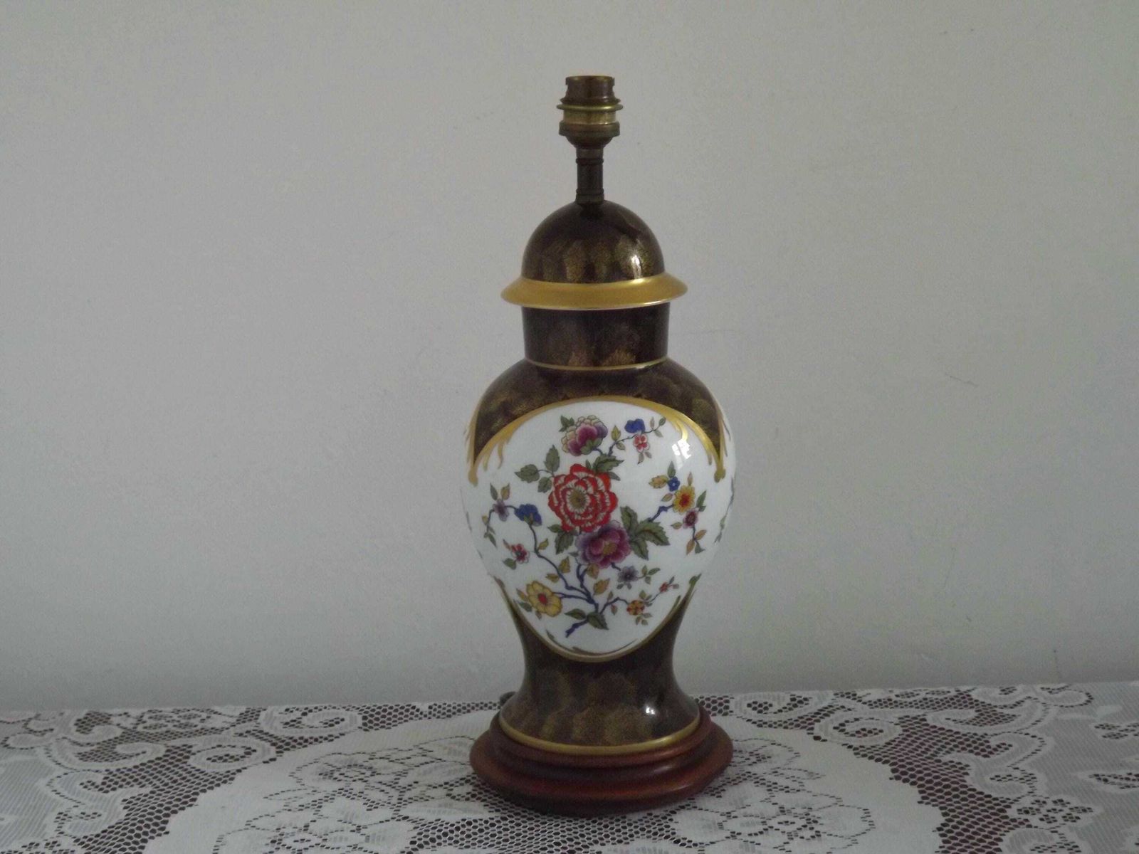 French Limoges Hergey Table Lamp Base Gold Hightlights & Floral Decoration   French Vintage Lighting. Signed Limoges Porcelain Lamp Base. photo furniture