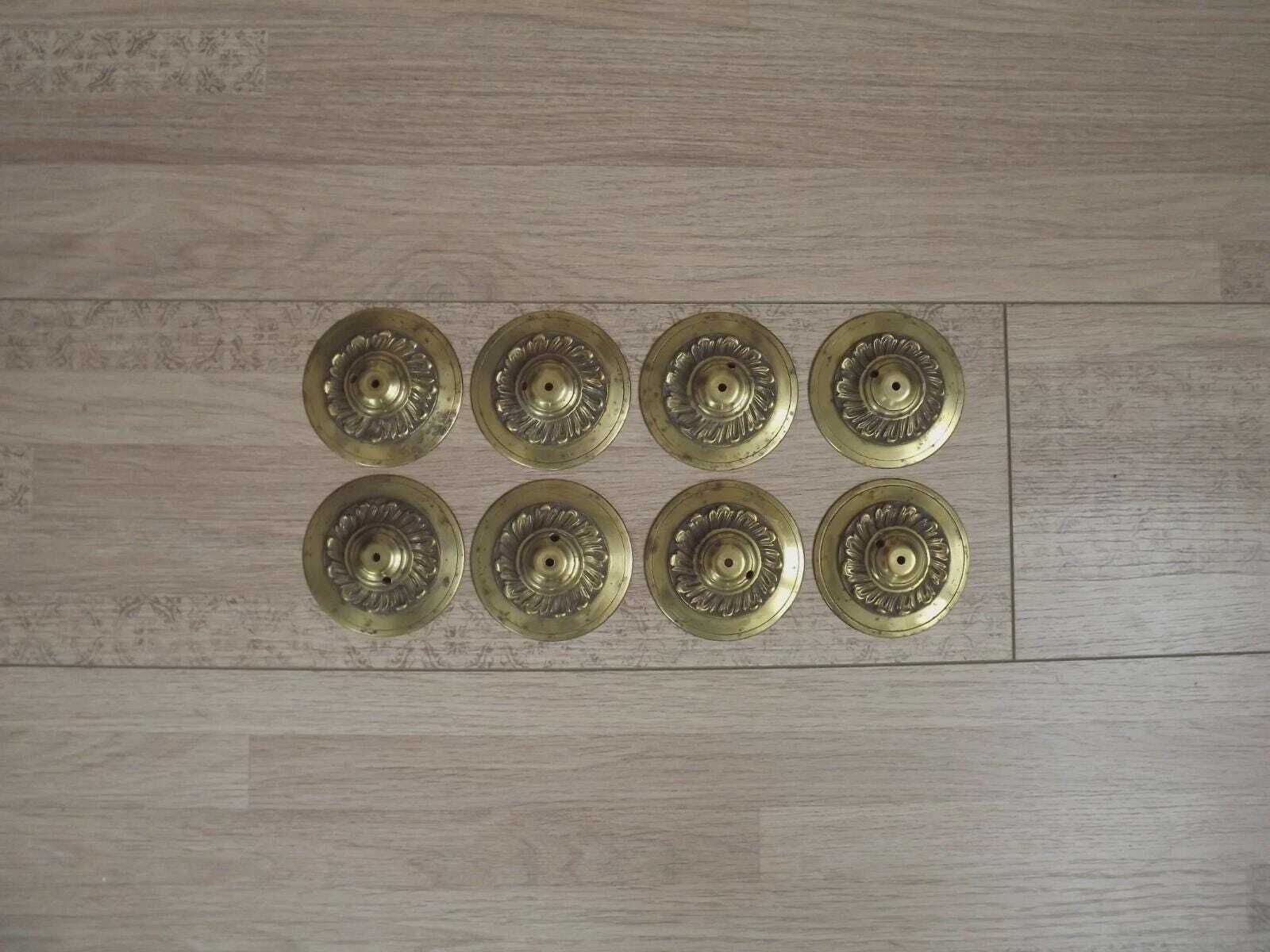 Lot de 8 coupelles bobeches en laiton pour lustre - Pièces de remplacement pour lustre et éclairage vintage français, restauration