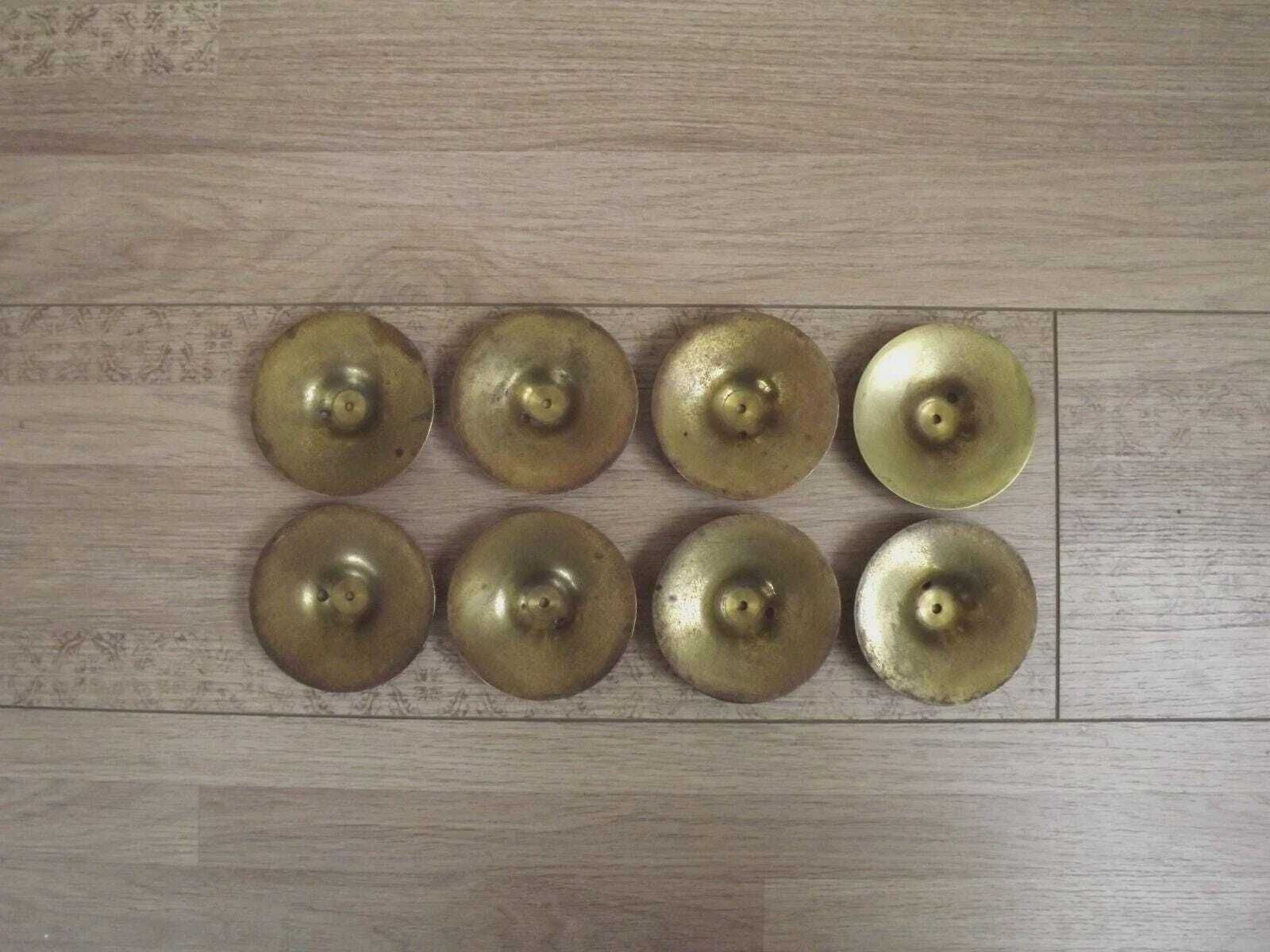 Lot de 8 coupelles bobeches en laiton pour lustre - Pièces de remplacement pour lustre et éclairage vintage français, restauration photo Décoration