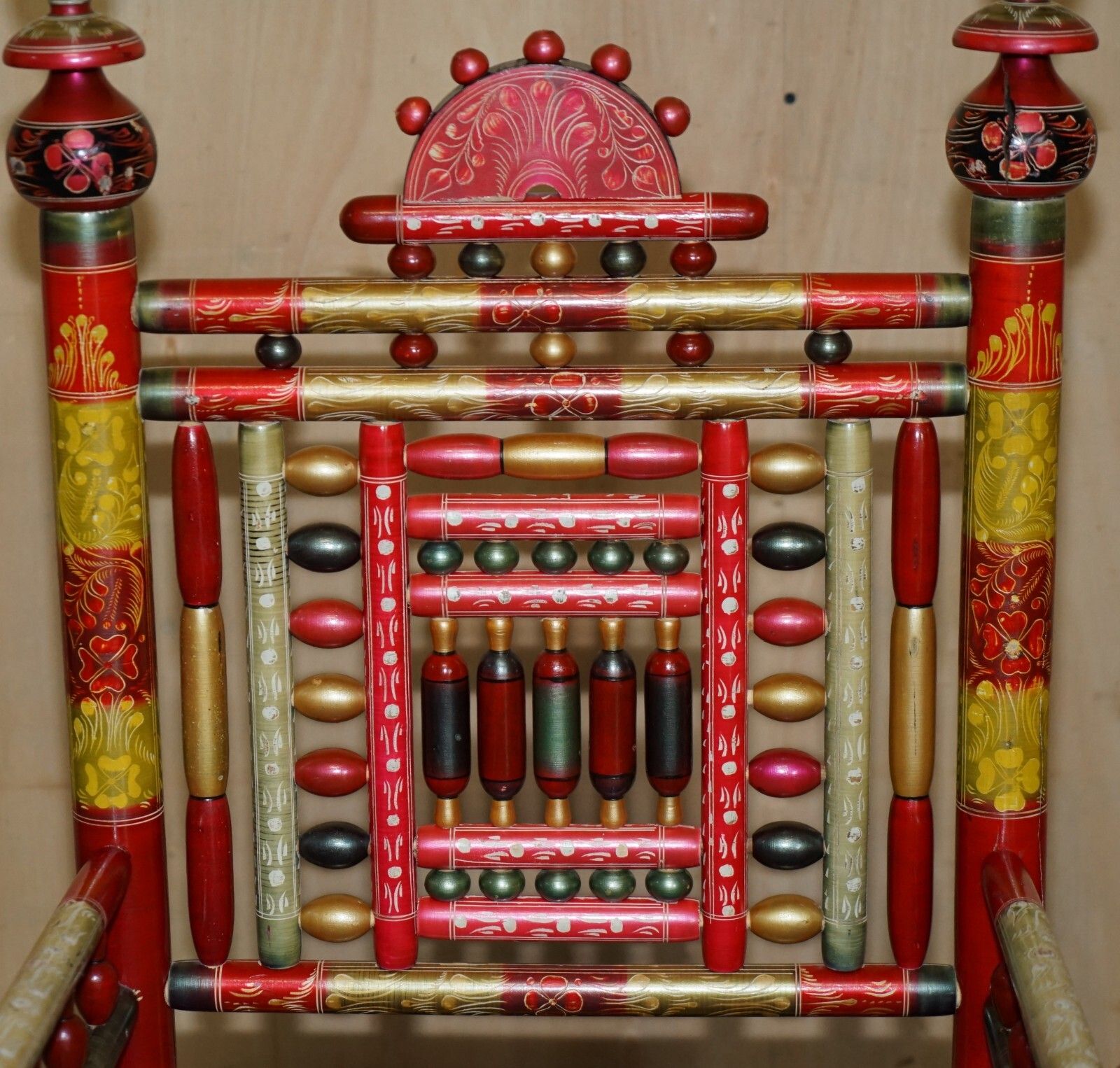Pair Of Traditional Punjabi Tribal Wedding Chairs From Pakistan In Cedar Wood photo 1850.0