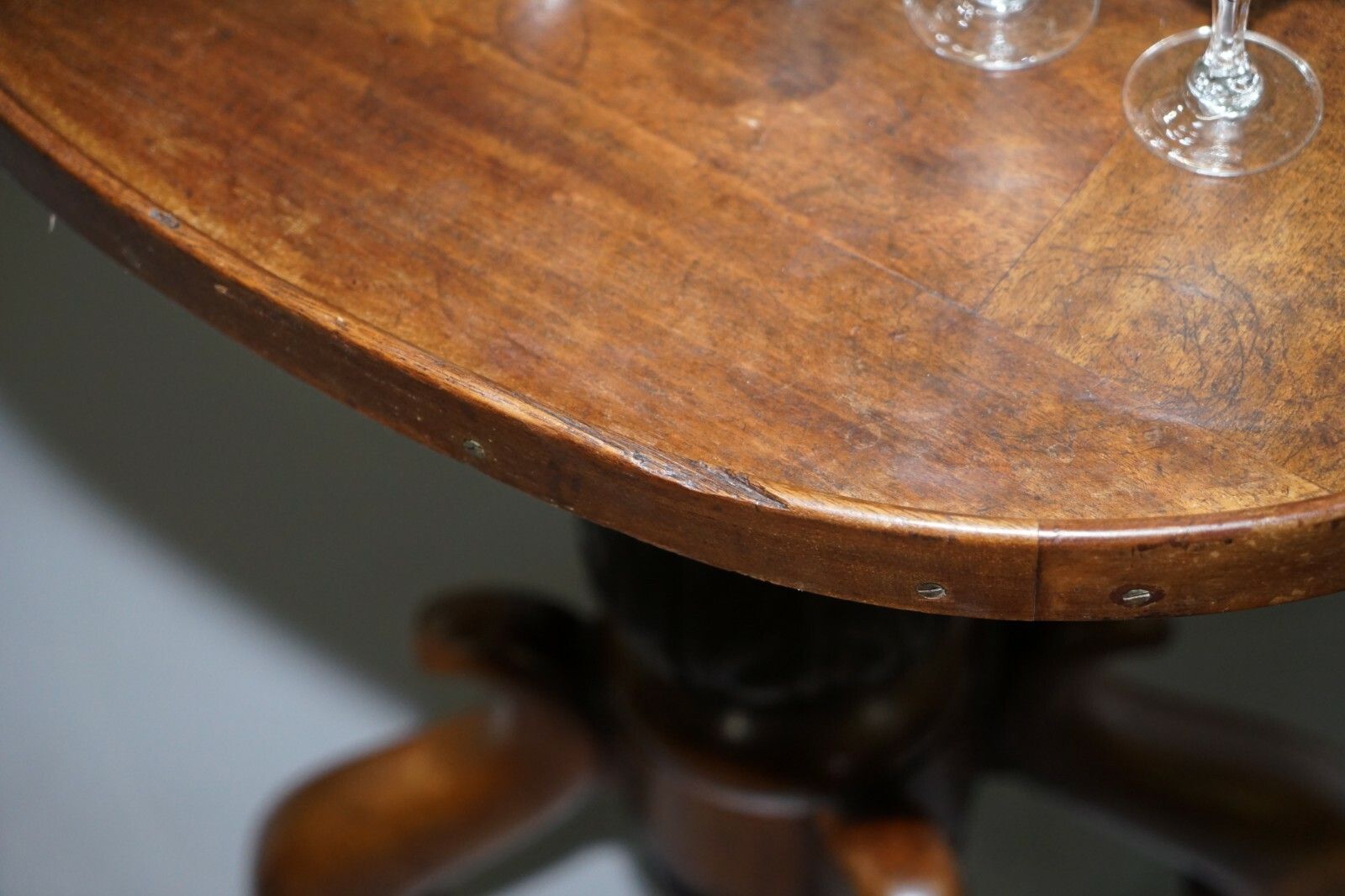Rare Victorian 1860 Mahogany Drinks Table With Crystal Decanter & Glasses Wheels photo 2220.0