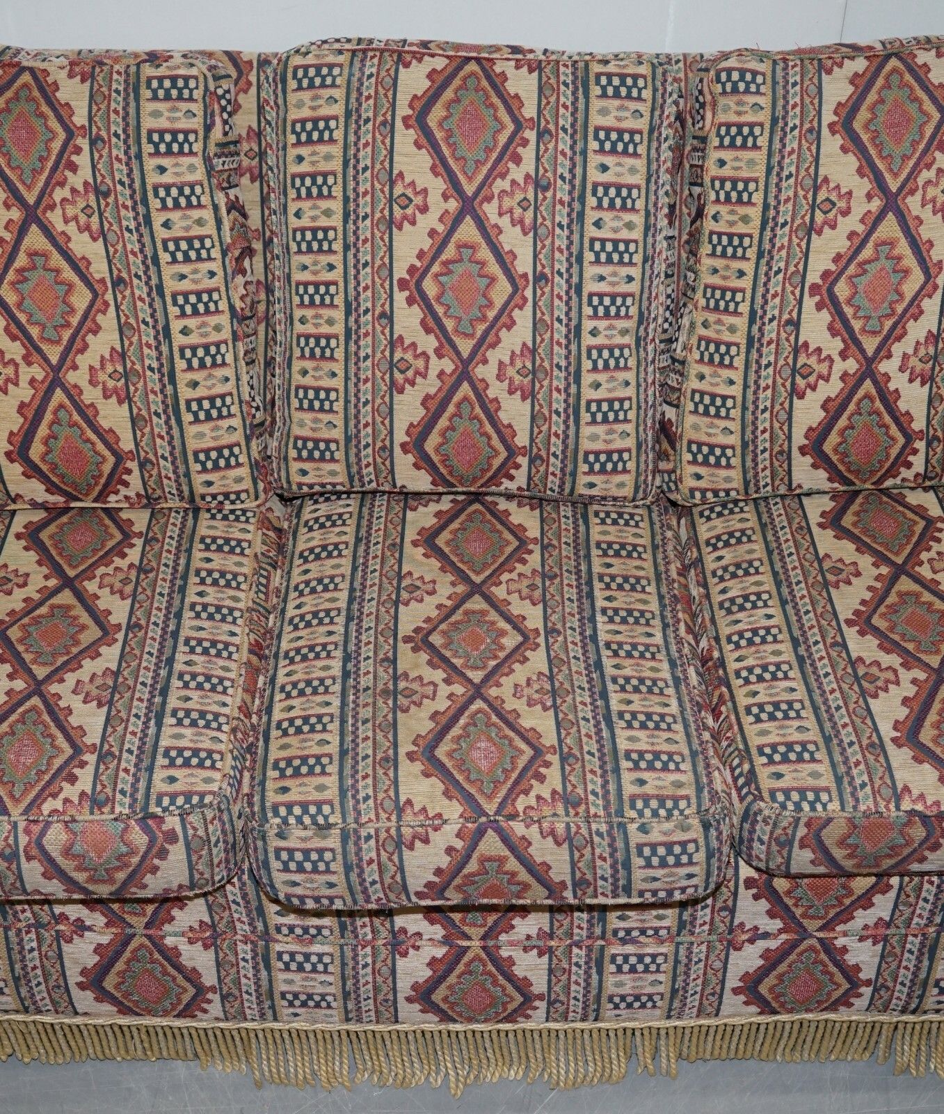 Mid Century Fully Sprung Art Deco Style Kilim Rug Upholstered Sofa Part Of Suite photo 1850.0