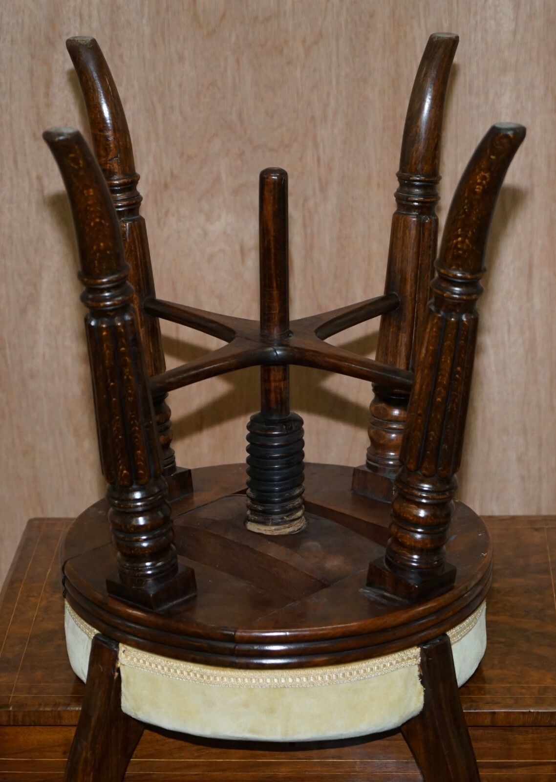 1850.0 Very Rare Gillows Of Lancaster Regency Rosewood Harpist Height Adjustable Chair photo