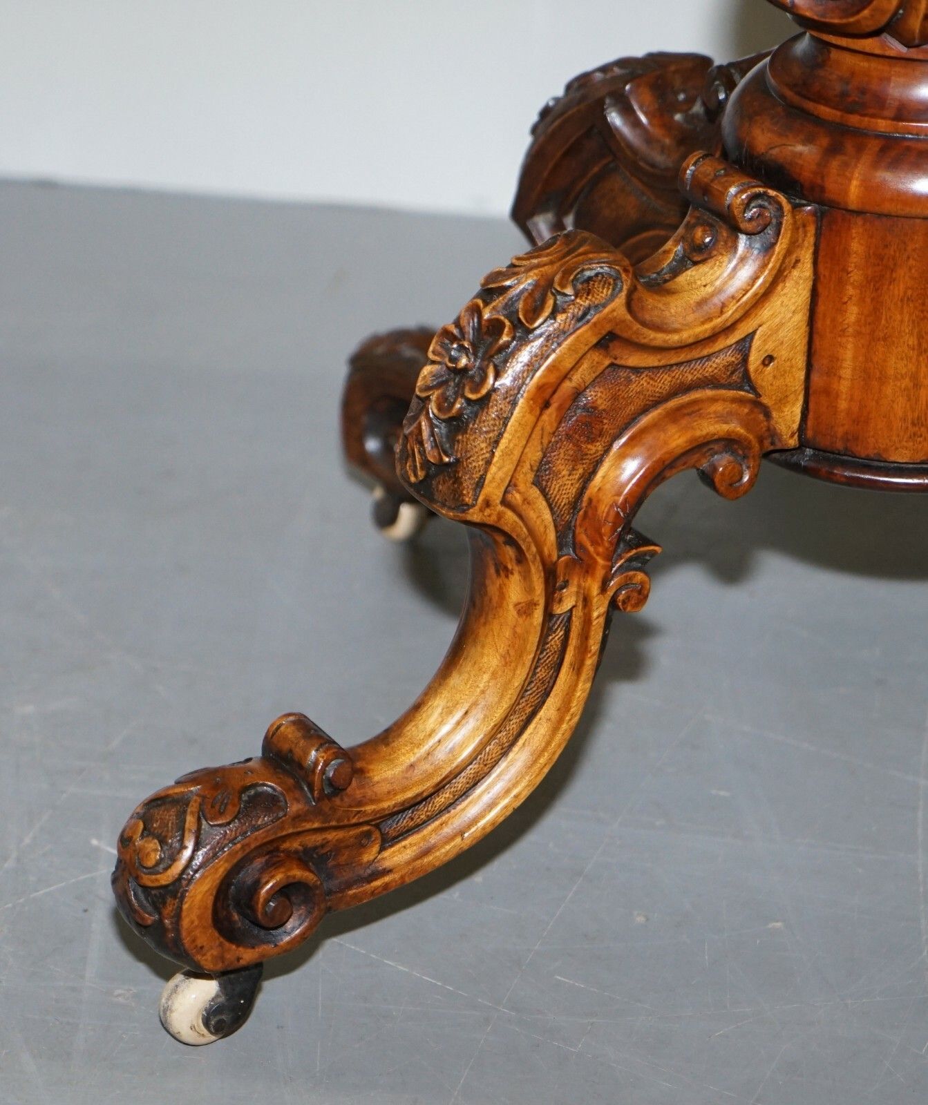 photo for sale Sublime Early Victorian Walnut Side Occasional Table Ornately Carved Base & Legs