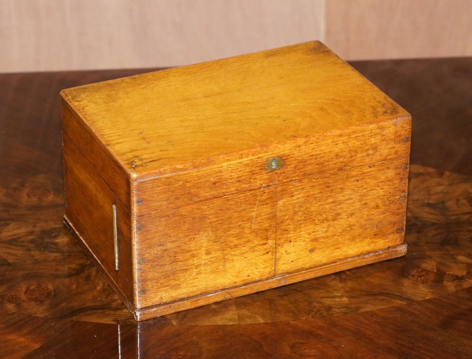 Royal Crown Stamped Victorian Oak Games Compendium Chess Cards Dominos Checkers photo for sale