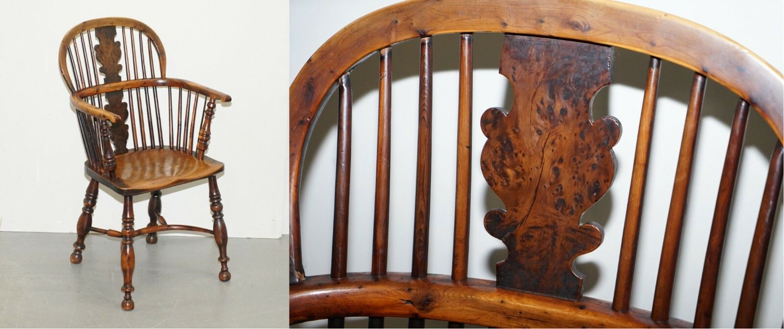 1 Of 6 Burr Yew Wood & Elm Windsor Armchairs Circa 1860 English Country House photo furniture