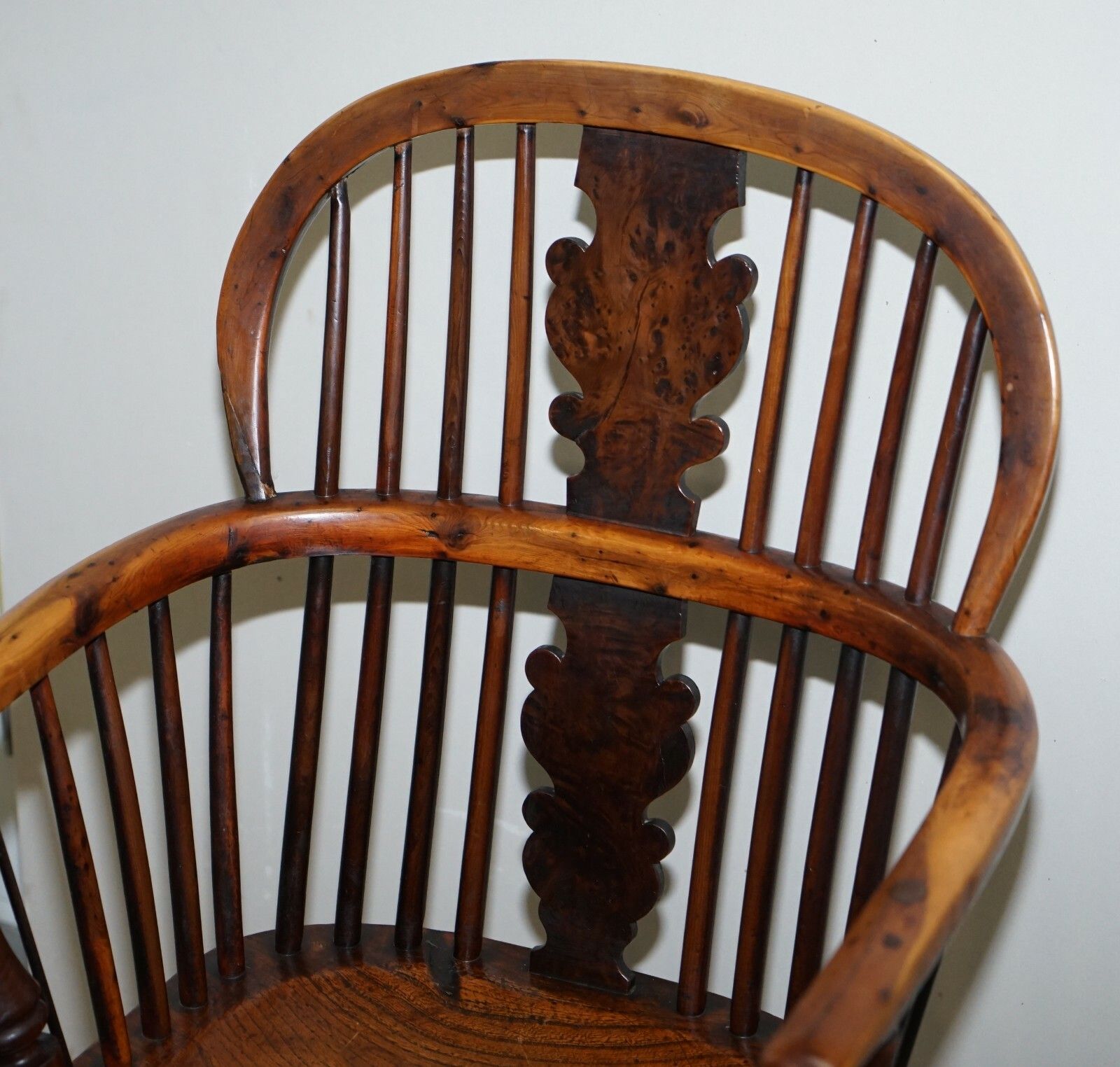 1 Of 6 Burr Yew Wood & Elm Windsor Armchairs Circa 1860 English Country House photo 1850.0