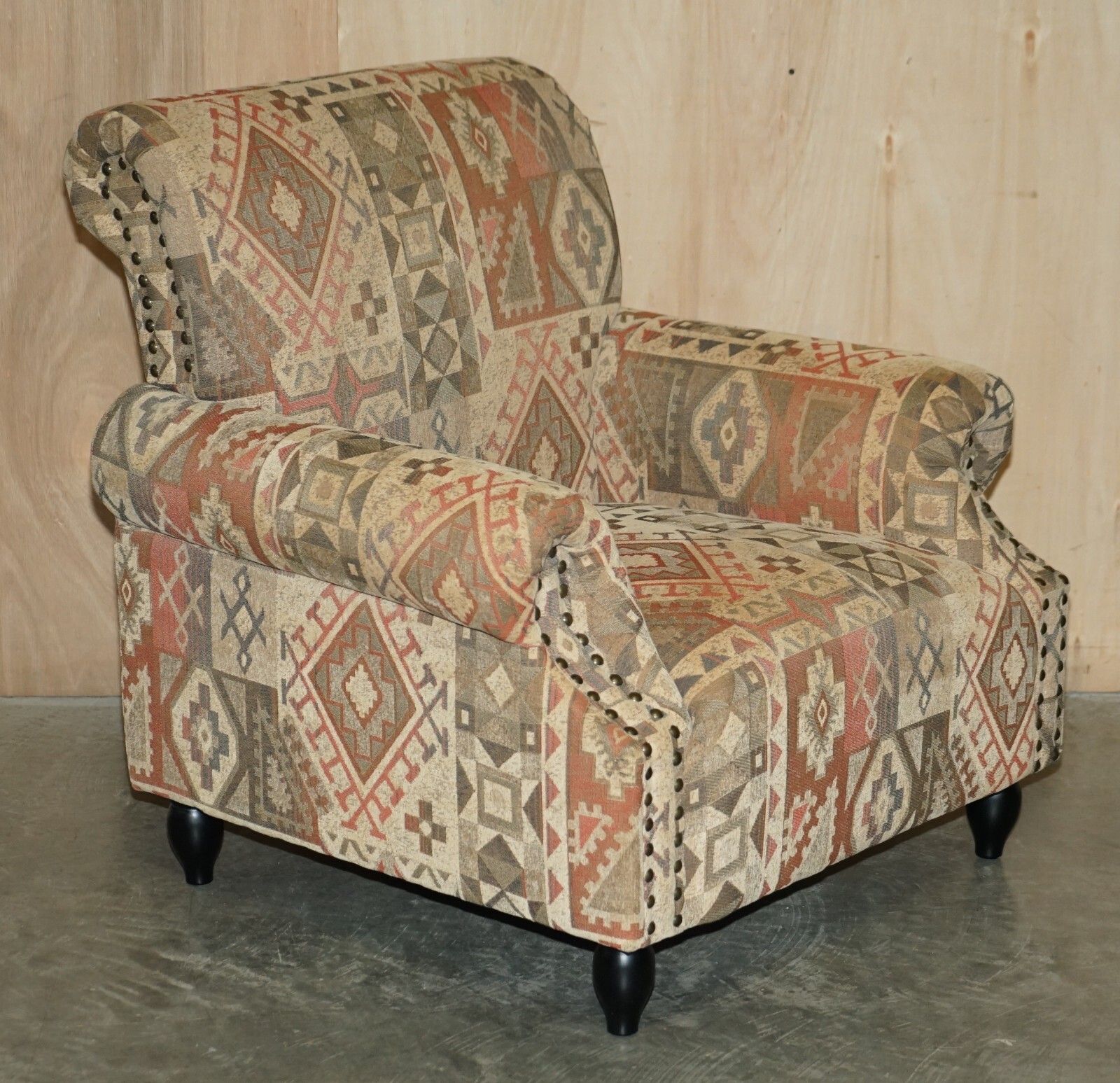 George Smith Style Kilim Armchair & Ottoman Footstool With Internal Storage photo furniture