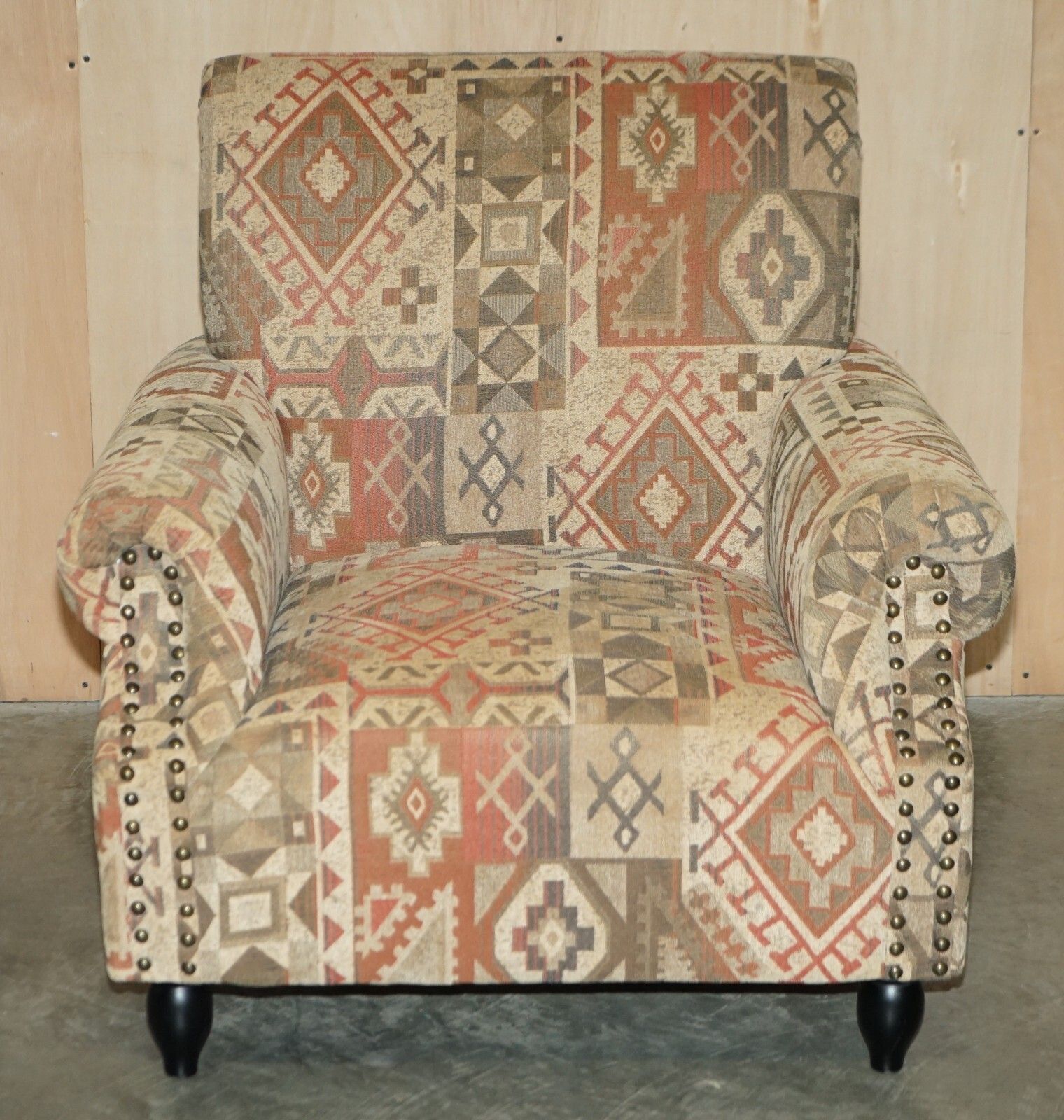 George Smith Style Kilim Armchair & Ottoman Footstool With Internal Storage photo for sale