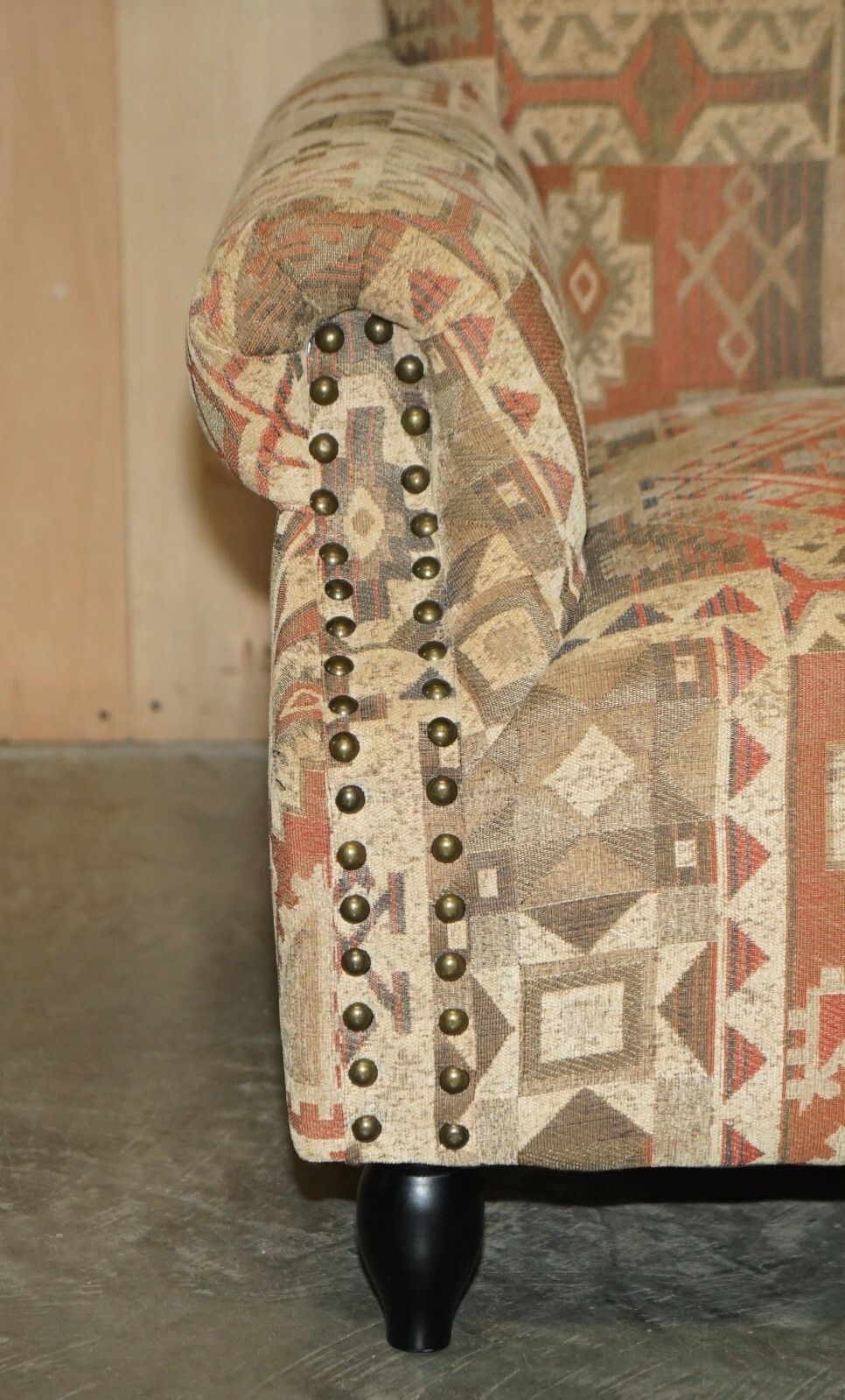 George Smith Style Kilim Armchair & Ottoman Footstool With Internal Storage photo vinterior