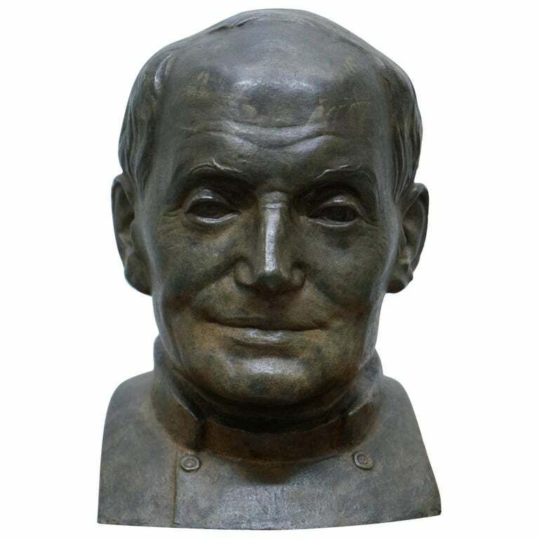 Rare 1840 Large Bronze Head Of Russian Priest Labelled James Bourlet & Sons Ltd