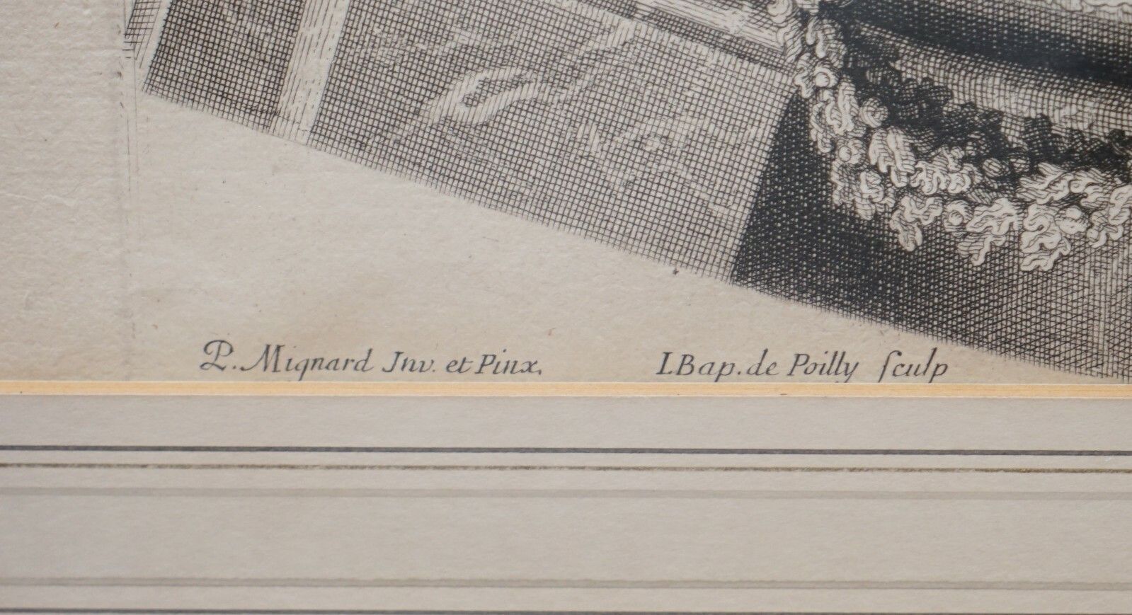 photo for sale Pair Of Huge Original Circa 1660 Pierre Mignard (1612 1695) Copper Plate Prints