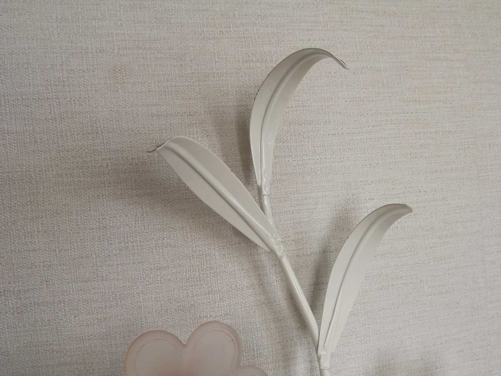 photo furniture French Vintage White Toleware Double Wall Light Pink Glass Flowers   French Vintage Lighting. Double Toleware Sconce. Pink Glass Flowers.