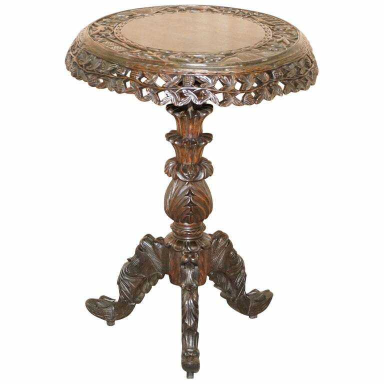 Burmese Circa 1880 Anglo Indian Rosewood Tilt Top Centre Occasional Side Table