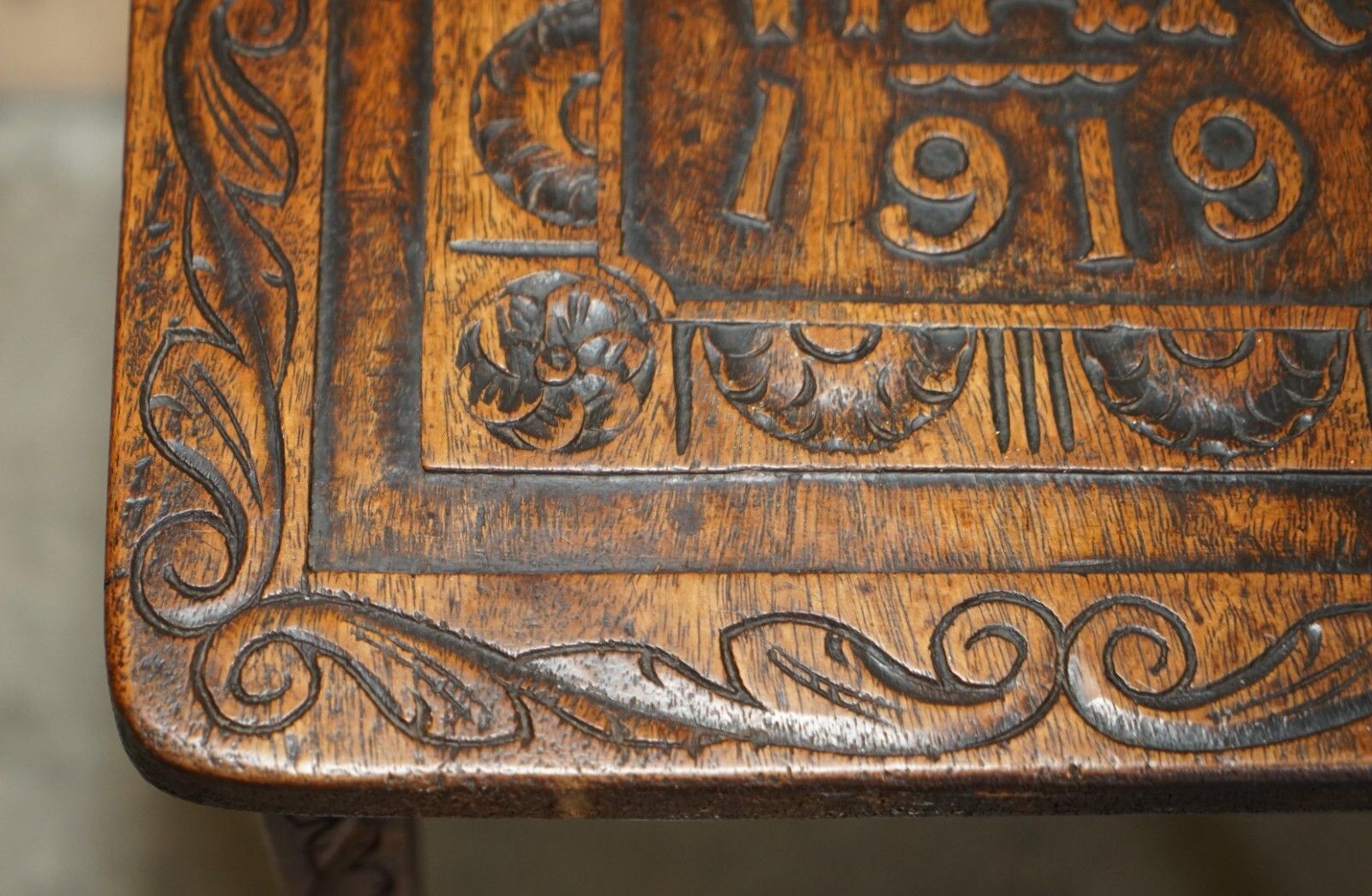 photo furniture Hand Carved 1914 1919 Wwi Side Table Must See Pictures One Of A Kind Piece