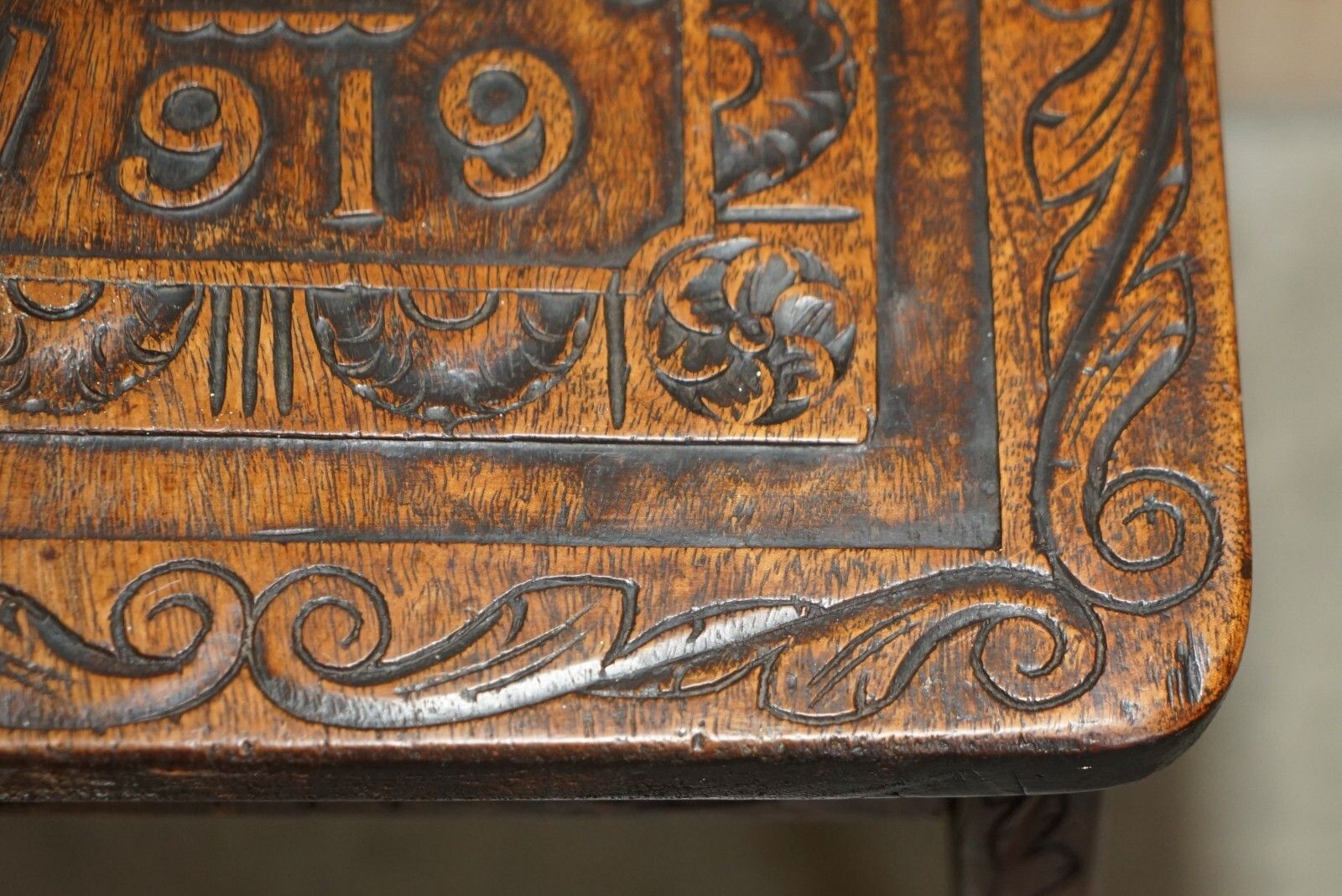 photo for sale Hand Carved 1914 1919 Wwi Side Table Must See Pictures One Of A Kind Piece