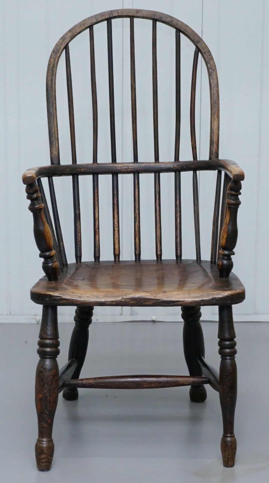 Early Original Worn Paint 19th Century Hoop Back West Country Windsor Armchair photo furniture