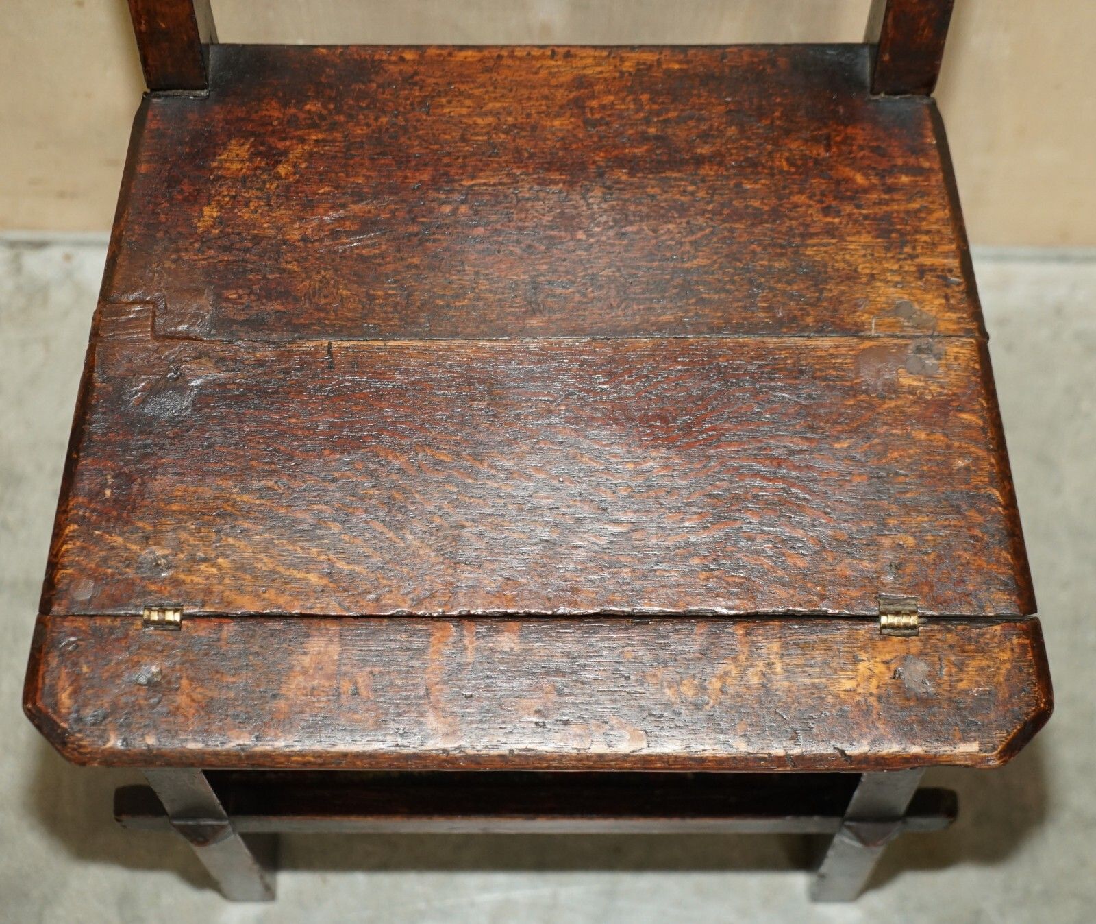 Fine Antique Arts & Crafts Metamorphic Library Steps Original Carpet Upholstery photo buy