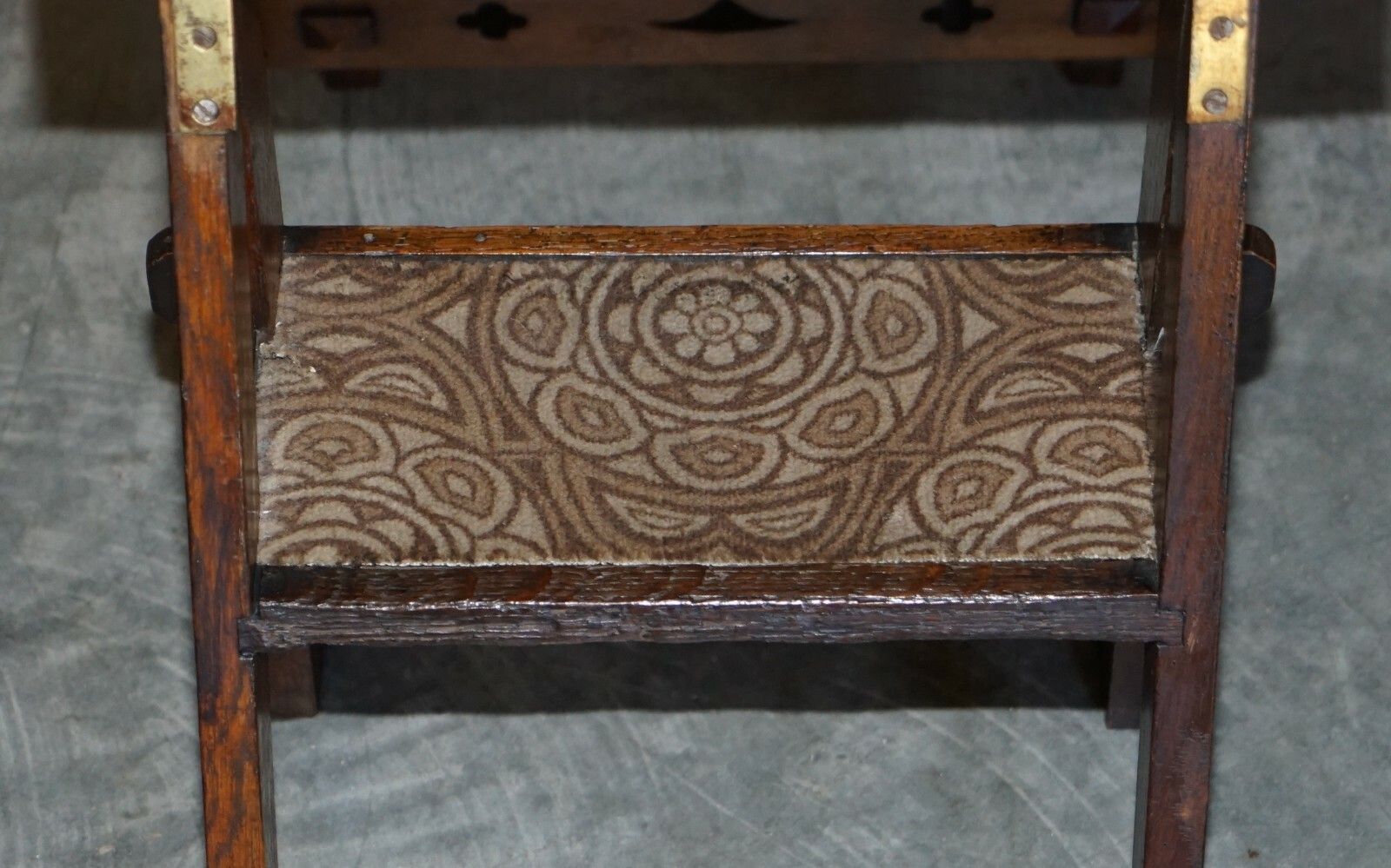 Furniture Antique Arts & Crafts Metamorphic Library Steps William Morris Carpet Upholstery photo