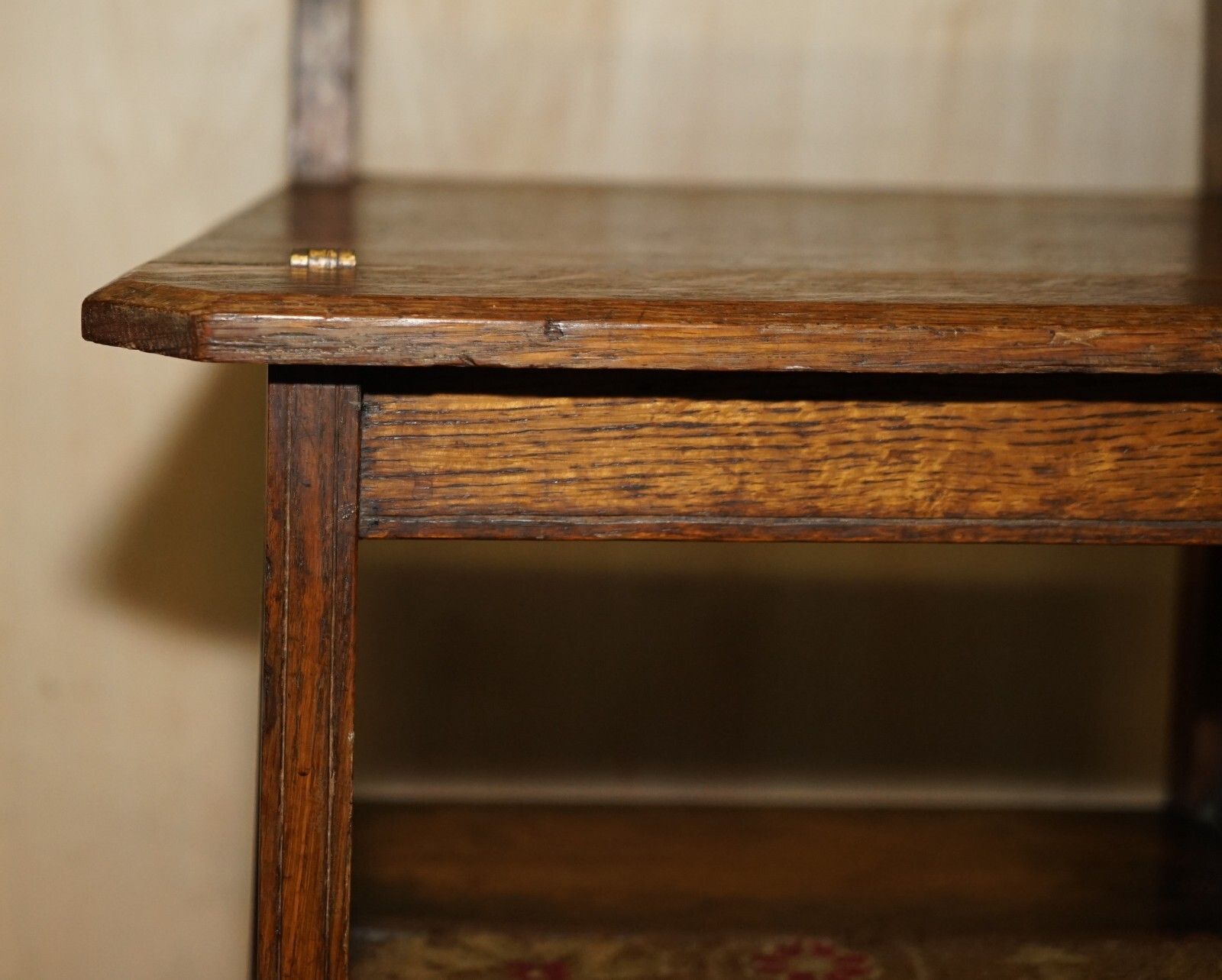 photo furniture Antique 1880 Arts & Crafts Metamorphic Library Steps Original Carpet Upholstery