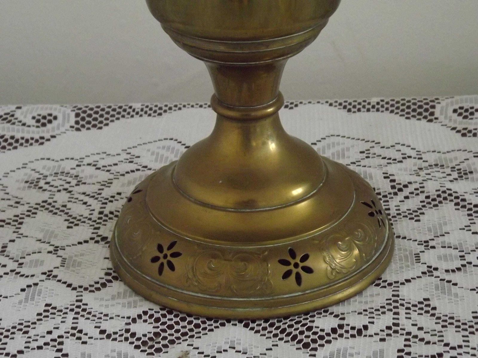 French Antique L & B Marque Brass Oil Lantern With Clear Glass Funnel. French Antique Lighting. Brass Oil Lantern. Brass Kerosene Lamp. photo Lighting