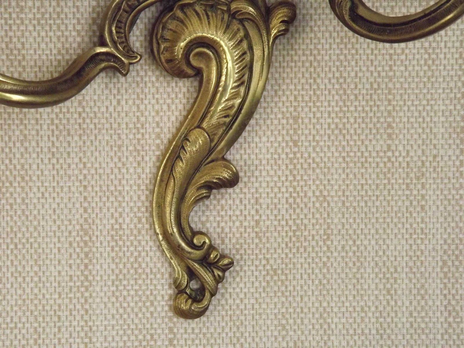Elegant Vintage French Bronze Double Wall Sconces With Acanthus Leaf Detail   French Vintage Lighting. Bronze Double Acanthus Wall Lights. photo 149.0