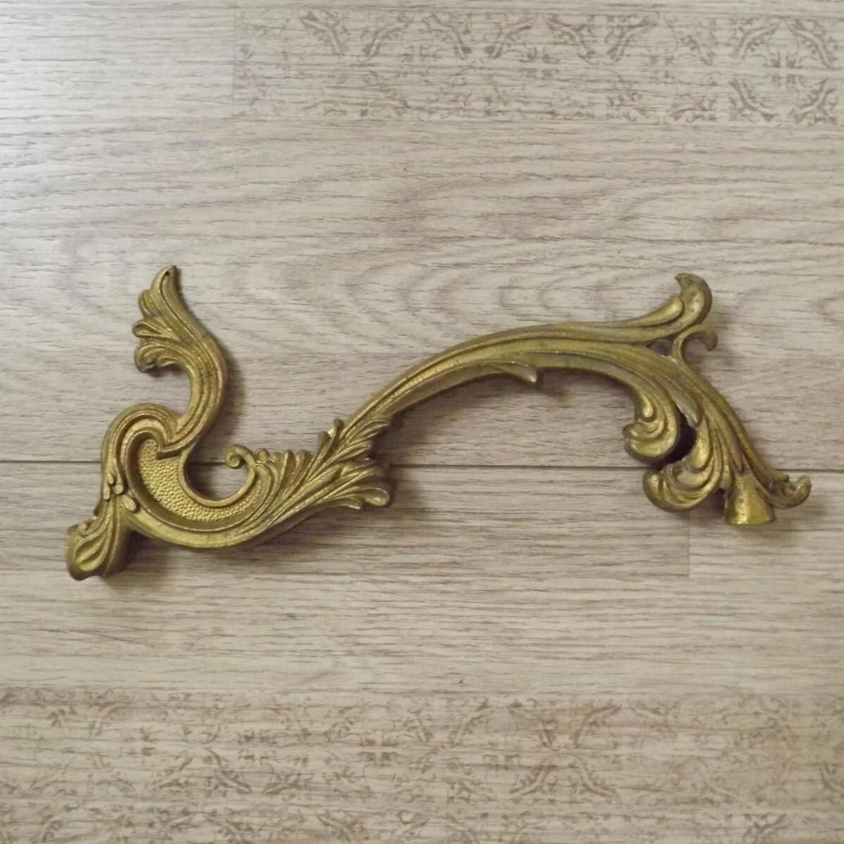 Set Of 6 French Antique Bronze Chandelier Arms Scroll Design Acanthus Leaf   French Vintage Chandelier Replacement Parts. photo 90.0
