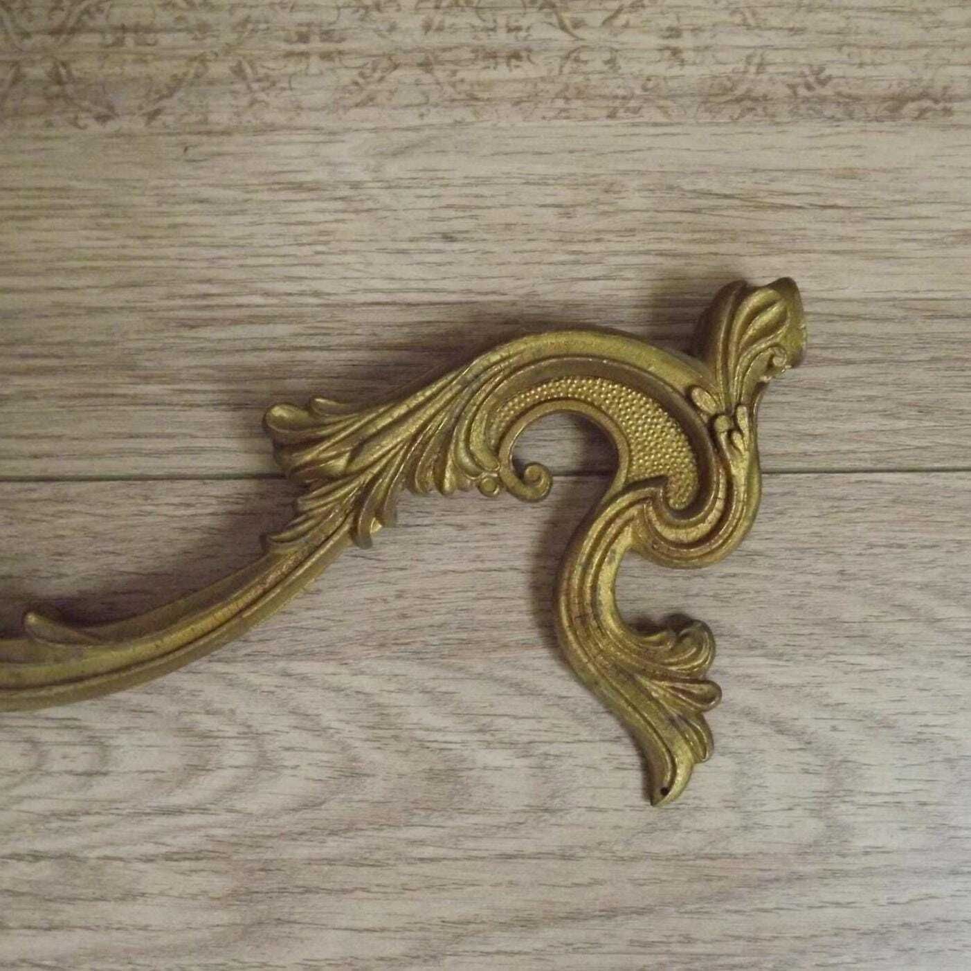 Set Of 6 French Antique Bronze Chandelier Arms Scroll Design Acanthus Leaf   French Vintage Chandelier Replacement Parts. photo buy