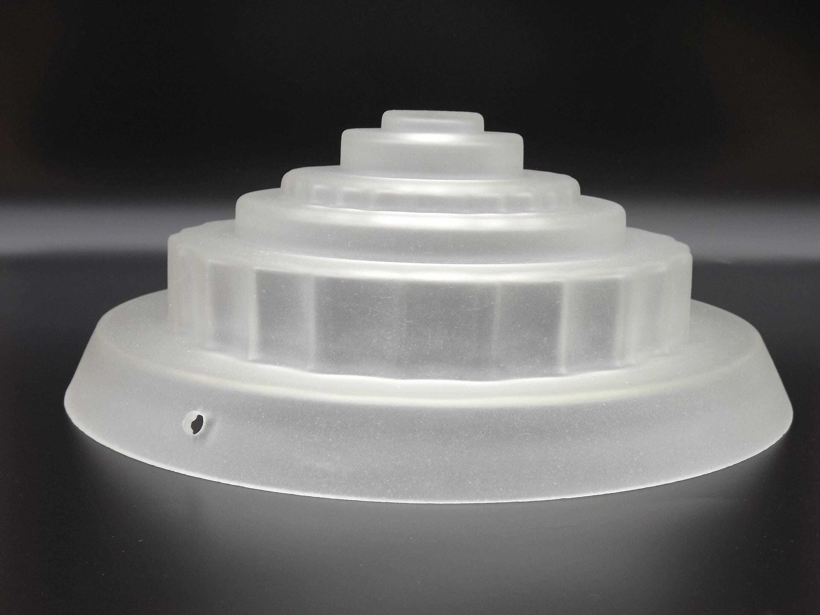 French Vintage Art Deco Skyscraper Style White Opaque Glass Pendant Lamp Shade   French Vintage Lighting. Light Shade. Art Deco Period. photo for sale