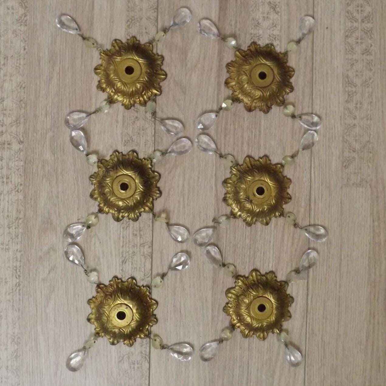 6 Antieke Bronzen Bobeches Voor Restauratie Van Kroonluchters En Lichtarmaturen – Set Van 6 Vintage Vervangingsonderdelen Voor Verlichting. photo furniture