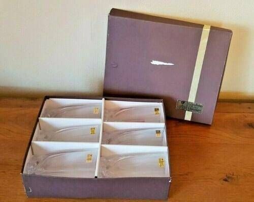 Doos met 6 Franse Cristalleries Royales de Champagne tumblerglazen. Set van 6 tumblers. 6 hoge glazen. 6 highballglazen. Verpakt in doos. photo 92.0